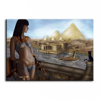 Doma dekor simulacije oljna slika, kleopatra Egipt gola lepoto Pisane deževno noč Nož slikarstvo 161102803
