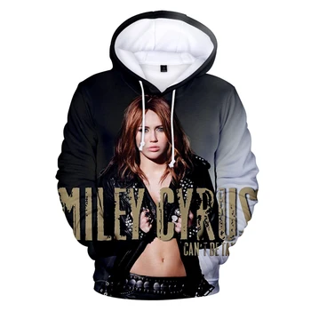 Vroče prodaje Miley Cyrus Hoodie 3D Ženske Majica Fashion Dolgimi Rokavi Moški pulover s kapuco Harajuku Ulične Slog puloverji streewear