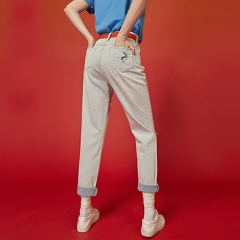 Toyouth Nov Prihod Pomladi Jeans Za Ženske Light Color Priložnostne Nepakirana Jeans Gospa Naravnost Traper Hlače, Dolge Hlače Z Luknjo