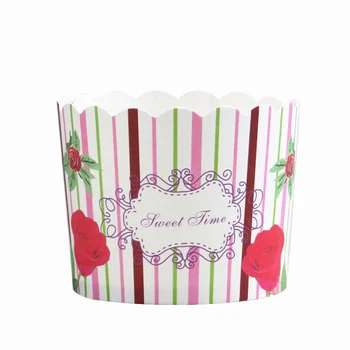 50pcs velika velikost Rožnate Vrtnice, Ljubezen Srce Greaseproof Papir cupcake peko skodelice obloge Muffin Primerih za poroko, rojstni dan