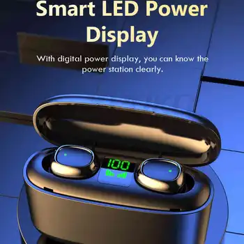 Brezžične Slušalke z 2200mAh Polnjenje Primeru Power LED Zaslon TWS Bluetooth Slušalke Touch Kontrole Športne Slušalke