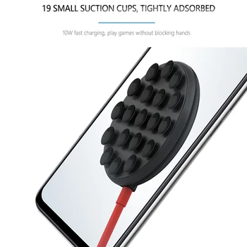Qi Brezžični Polnilnike Sesalno Pokal Igrajo Igro za iPhone, Samsung S20 S9 S10 Plus Huawei Mate 30Pro Xiaomi 10W Brezžično Polnjenje Pad
