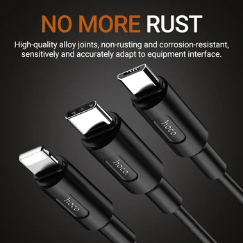 Hoco usb 3 v 1 napajalni kabel za Strele Tip-C Micro USB С 1m 2A trajne polnilnik žice polnjenje kabel poceni kabli usb c potovanja