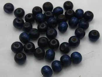 500 Temno Modra 8 mm Krog Lesa Kroglice~Lesene kroglice