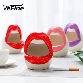 Yefine Lepe Ustnice Keramični Pepelnik Kreativna Zasnova Seksi Usta Planter Cvetlični Lončki Namizno Dekoracijo