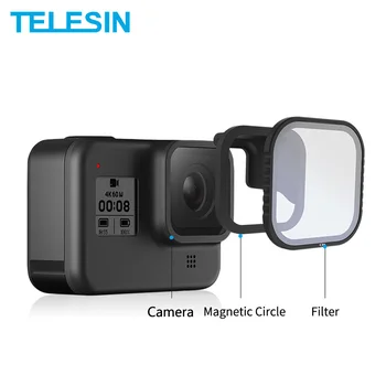 TELESIN 4Pack ND8 ND16 ND32 CPL Magnetni Filter Set Objektiv Zaščitnik ND Filter CPL za Gopro Hero 8 Akciji Objektiv Kamere Accessoreis