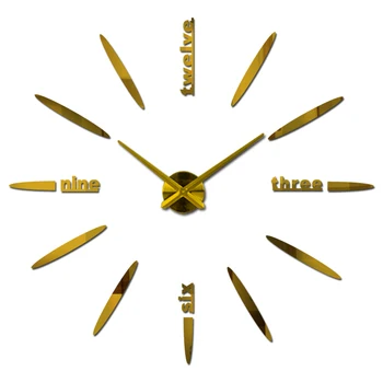 Nova moda 3d stenske ure reloj de pared quartz uro kratek diy ure dnevno sobo velike nalepke, dekorativne horloge murale