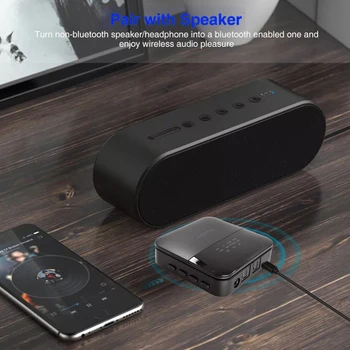 2 v 1 Brezžična tehnologija Bluetooth 5.0 Glasbe, Audio Oddajnik Sprejemnik Mini 3.5 mm aux aptX HD Nizke Latence Optični Auto Adapter za TV