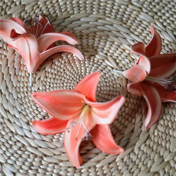 Naravni Pravi Dotik White Tiger Lily DIY Poroke, Poročne Šopke, Centerpieces, Dekorativni umetno Cvetje