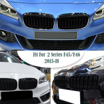 Spredaj Ledvic Žar Odbijača Žar Rešetke za BMW F45 F46 2 Serija Eno Linijo GT 218I 220I-2017(Svetlo črna)