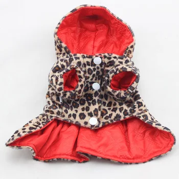 Srčkan Pets Psi Leopard Obleko Vrhovi Kuža Bombaž Hoodie Oblačila XS-XL Kostumi