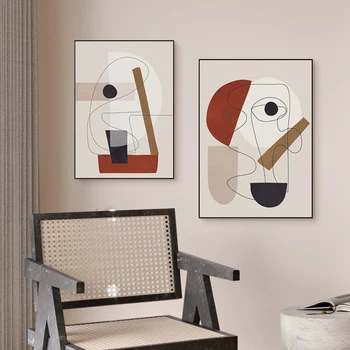 Nordijska Picasso Znanih Povzetek Platno Barvanje Linije Umetnosti Plakatov Tiskanje Minimalističen Wall Art Slik, Dnevna Soba Dekoracijo Doma