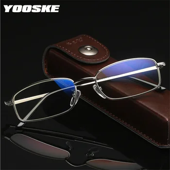 YOOSKE Anti-modra svetloba Obravnavi Očala Ženske Moški Matel Okvir Daljnovidnost Presbyopia Recept Očala +1.0 1.5 2.5 binkoštni polje