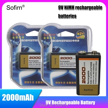 Prvotne Sofirn 9V 2000MAh Sofirn za ponovno Polnjenje Ni-MH Baterijo nimh Za Mikrofon Interfonski Dima Alarm Avto Igrače