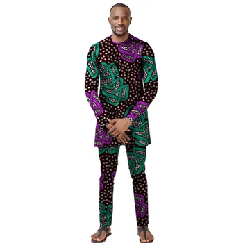 Afriški Moški Majica Ujemanje Pnt Moda Dashiki Vrhovi+Hlače, ki so po Meri Narejene za Moške Obleke iz Ankare Sopihanje, določen Za Stranko