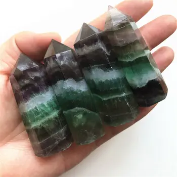 Naravni Mavrica Fluorite Quartz Crystal Palico Točke Obelisk, Mineralne Zdravilne Darove, Naravni Kamni in Minerali