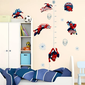 Disney Marvel Junak Spiderman Višina Ukrep Stenske Nalepke Spalnica Doma Dekor Risanka Rast Grafikon Stenske Nalepke Pvc Stensko Umetnosti