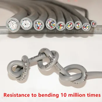22AWG 6/7/8 jedro Towline oklopljenega kabla 5m PVC prožna žica TRVVP odpornost na upogib korozijo odpornih bakrene žice
