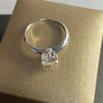 Klasična Oblika VVS1 1cts Lab Moissanite diamond 925 sterling Srebrni Prstan Diamant Test Opravili Moda za Punco, Darilo