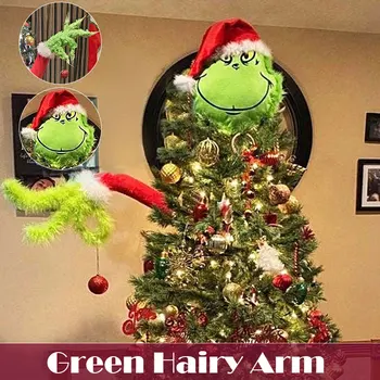 Kosmate Zelene Grinch Roko Ornament Držalo za Božično Drevo za Božič Doma Stranka d88