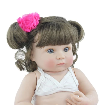 40 cm Polni Silikona Telo Prerojeni morska deklica Baby Doll Igrača Za Dekle Mehko Vinil Mini Dojenčki Bonecas Otroka Okopajte Igrača Otroci Darilo za Rojstni dan