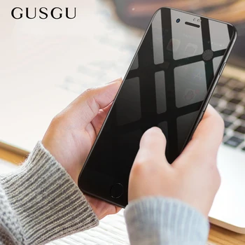 GUSGU 9H 3D Ukrivljen Polni Velikosti Kritje Kaljeno Steklo za iPhone 6 6s Zaščitnik Zaslon Anti-peep Zasebnosti Film Za iPhone 6 6s plus