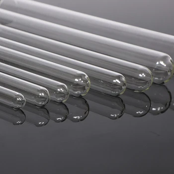 50 kos/lot 10*100mm Okroglim Dnom Stekleno Epruveto, Lab Potrošni Zgosti Transpatent Stekleni cevi Laboratorijski Material