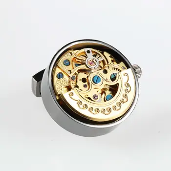 Moški Business Watch Gibanje zapestne gumbe premičnin Lepton Steampunk Prestavi Watch Mehanizem manšetni za Mens Relojes gemelos