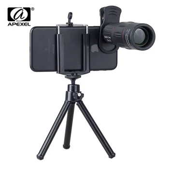 APEXEL Mobilni Telefon Leče 18X Teleskop Oko Zoom Objektiv Kamere za iPhone 7 Samsung s8 s stojalom&Bluetooth daljinsko upravljanje
