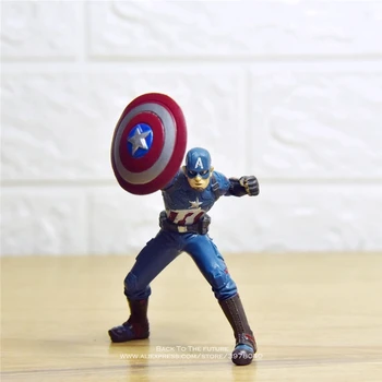 Disney Marvel Avengers Captain America 9.5 cm Akcijska Figura Model Anime Dekoracijo Zbirka Figur otrok Igrača model za otroke