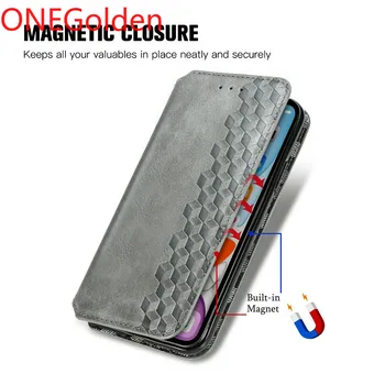 Magnetni Usnjena torbica Za iPhone 11 Pro XS Max SE 2020 XR X 7 8 6S 6 Plus PU Denarnice Flip Stojalo Pokrov ONEGolden
