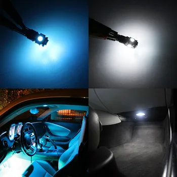 Edislight 8Pcs White Ice Blue LED Lučka Avto Žarnice Notranjost Paket Komplet Za 2009-2017 Kia Forte Zemljevid Dome Trunk registrske Tablice Svetlobe
