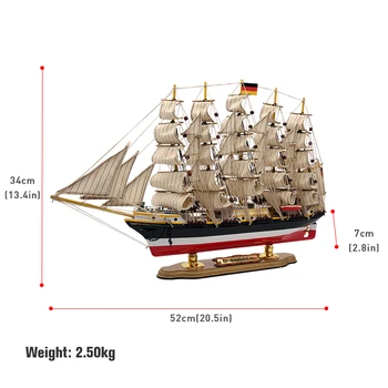 LUCKK Vroče Prodaje 3D Lesene 20.5 v Nemčiji Jadrnica doma dekor Jadranje Model Ladje Darilo Za Odrasle Obrti Navtičnih Retro Model