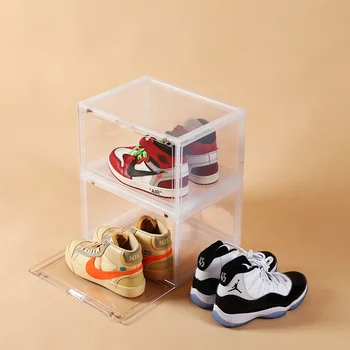 Pregledna čevelj škatle za shranjevanje čevelj škatle zgosti dustproof čevlji organizator polje lahko prikaže kombinacija čevelj kabinet