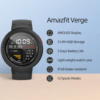 Globalna Različica Amazfit Krajnik Bluetooth Smartwatch GPS Predvajanje Glasbe Srčnega utripa Sporočilo Pritisni in Fitnes Skladbo Smartwatch