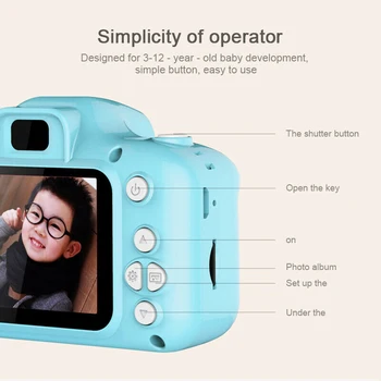 Otroci Mini Kamera 2,0-Palčni Zaslon ločljivosti 1080P Kamera Otrok Video Snemalnik Risanka Srčkan Digitalni Fotoaparat za Otroke Darilo za Rojstni dan