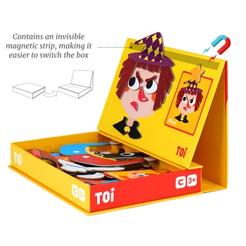 TOI Prenosne Magnetne Magic Box Jigsaw Hladilnik Magnet Papir Otrok Nad 3 Leti Predstavljajte si, Zgodnje Izobraževanje Puzzle Poučevanje Pomoči Igrača Darilo