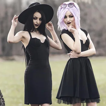 InsDoit Črne Očesa Mozaik Mini Obleka Gothic Harajuku Kratek Rokav Votlih Iz Obleke Ženska Seksi Ulic Stran Klub Obleke
