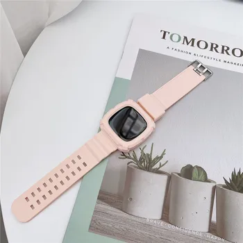 Za Fitbit Obratno 3/Občutek Watchband Set Iz Silikona, Preprosta Modna Zapestnica + Okvir Fantje/Dekleta Šport Zamenljive Trajne Trak Primeru