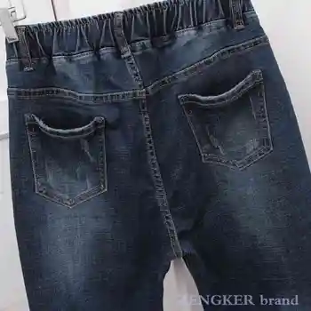Velika velikost kavbojke ženske svoboden novo harem hlače sestra hlače 5XL 4XL visoko pasu spredaj gumb trendy jeans hlače za ženske
