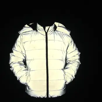 2021 moških novo reflektivni zadebelitev toplo zimo bombaž-padded jakna najstniki noctilucent hooded bombaž-oblazinjena oblačila