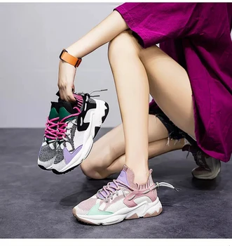 2020 Vroče Prodaje Ženske Tenis Čevlji Močen Povečuje 5 cm ženske Superge Telovadnici Ženski Šport Hoja čevlji športni Copati Športni Feminino