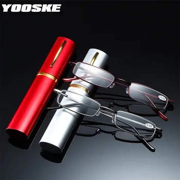 YOOSKE +1.5 2.0 2.5 Obravnavi Očala Ženske Moški Ultralahkih Prenosni Mini Daljnovidnost Očala Kovinski Presbyopia z dioptrije plus