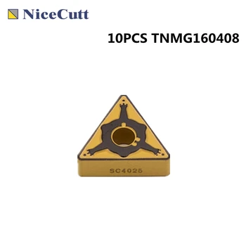 NiceCutt volframov karbid stružnica obračanja vstavite TNMG160404(08)-TM-SC4025 10PCS Za MTJNR za jeklo stružnica orodje škatlice ZA SREDNJI