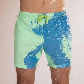 Poletne moške, plavanje hlače Temperaturno Občutljivo Barvo-Spreminjanje Plaža Hlače Plavati Debla Hlače barva spreminja, kopalke