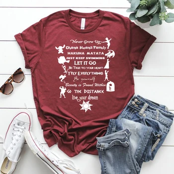 2020 Dekleta Pravljice Zgleduje T-shirt Srčkan Čarobno Kraljestvo Epcot Majica Ulzzang Ženske Majice 90. letih Tumblr Majica