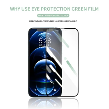Wsken 0,3 mm Kaljeno Zaščitno Steklo za iPhone 12 Pro Max Screen Protector mini Polno Zajetje 11 Xs X Xr Anti Zelena Ray Film