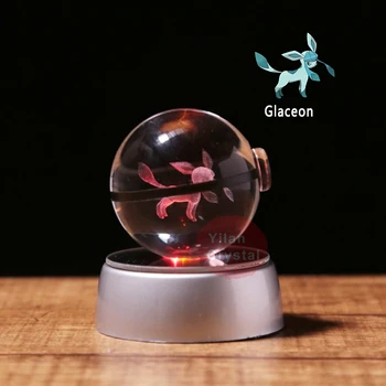 Nova Zasnova Glaceon Pokeball Žogo K9 Kristalno Pokemon Žogo, Pojdi Pokemon Z Led Svetlobo Znanja