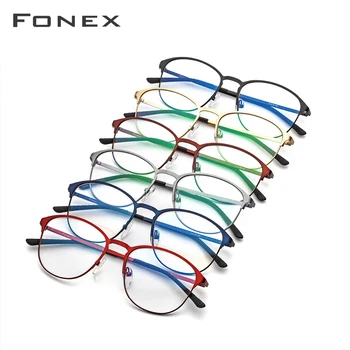 FONEX Zlitine Okvir Očal Moške blagovne Znamke Oblikovalec Recept Očala Polno Optičnih Okvirji za Očala 10012
