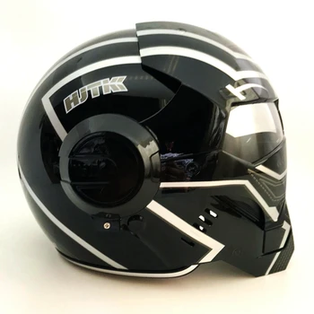 2019 Svetlo Black panther MASEI 610 IRONMAN Iron Man čelada motoristična pol čelada open face čelada za motokros, S, M, L, XL